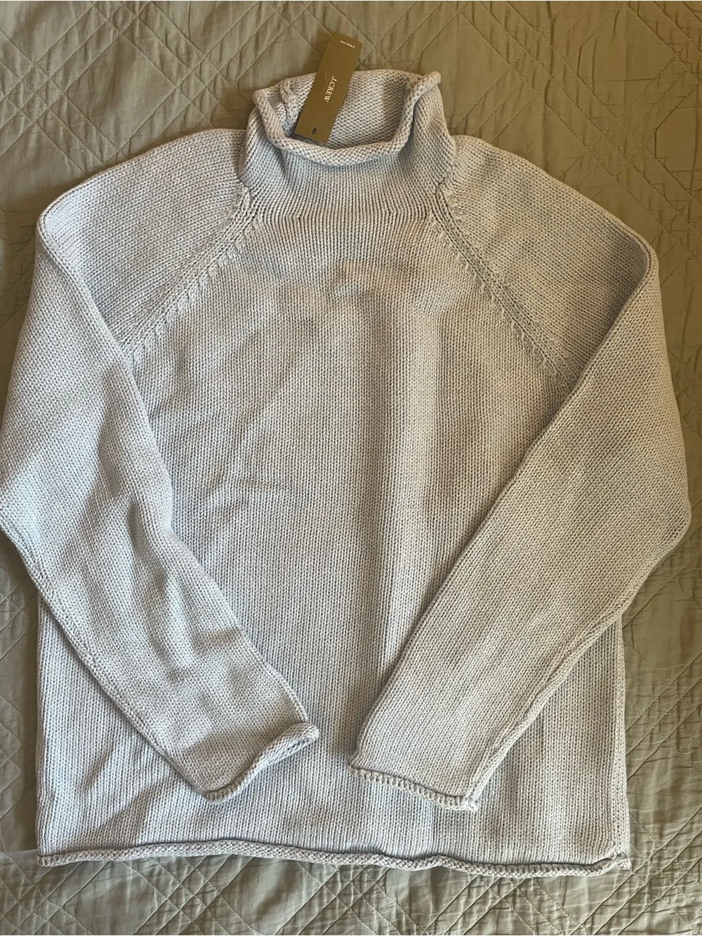 J. CREW 1988 RollneckT™ sweater in cotton Heather Sky Size S NWD $98 BW186